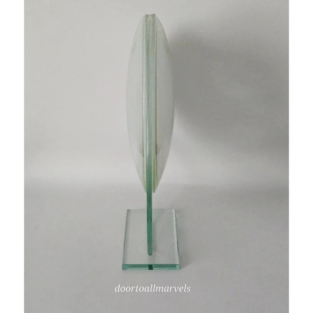 VTG Suspended Art Glass Vase Botanical Allium Floral 10.75